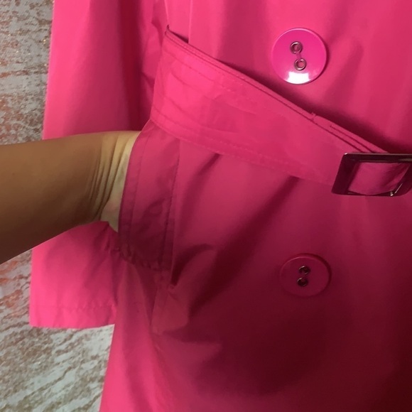 REGENT Park Hot Pink Women’s Spring/Fall Trench Coat/Rain Jacket Size M - Picture 6 of 15